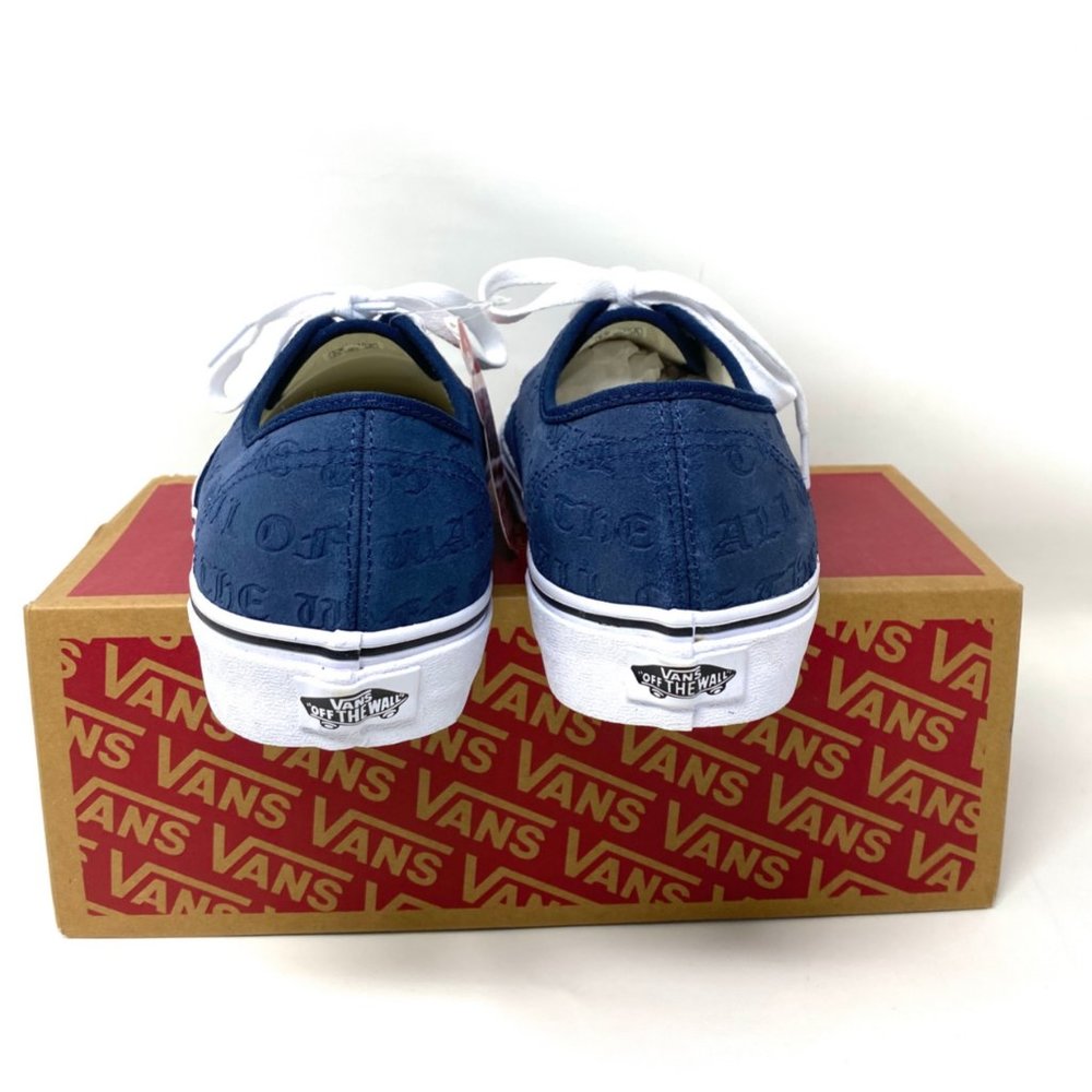 VANS Mens Size VN0A348A3YO Authentic Deboss OTW Drs Blue Suede Skate Low Sneaker - Picture 5 of 10